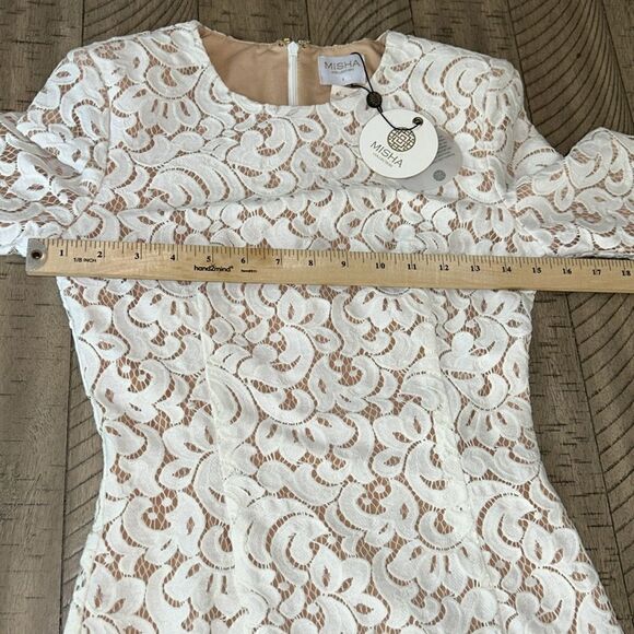 NWT Misha Rosie Dress 👗 Lace over nude lining. Gorgeous! Wedding 💒 ready! - Picture 10 of 17